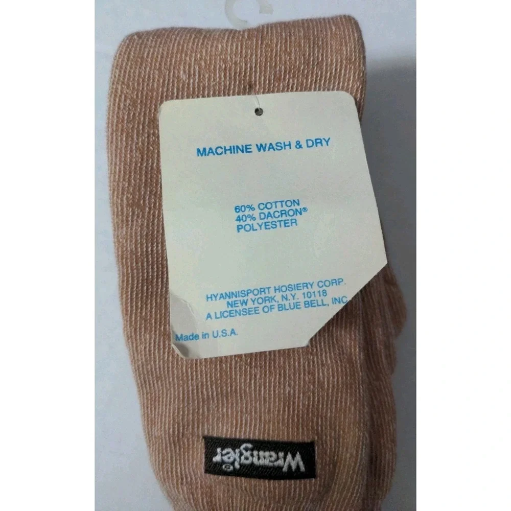 Vintage Wrangler Terry Knee Tube Socks Women's Beige Tan White‎ 1980's NOS USA